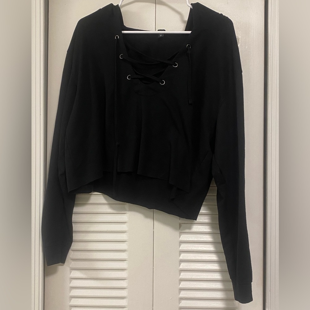 Express Cropped Hooded Sweatshirt